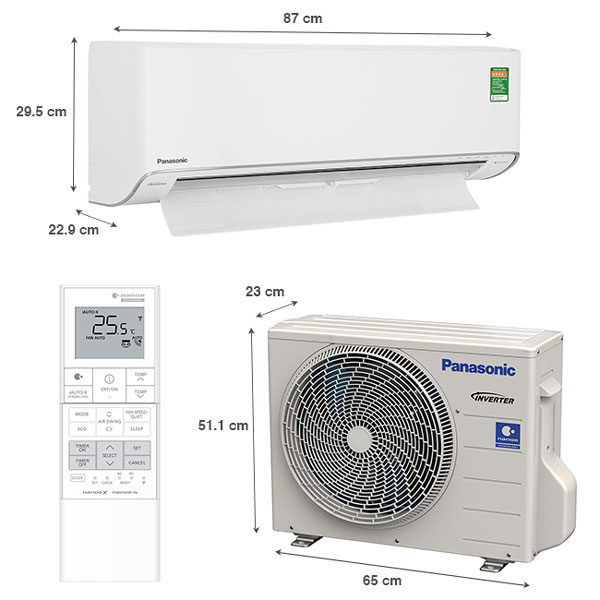 Máy lạnh Panasonic Inverter 1 HP CU/CS-XU9ZKH-8 nhập khẩu nguyên chiếc từ Malaysia